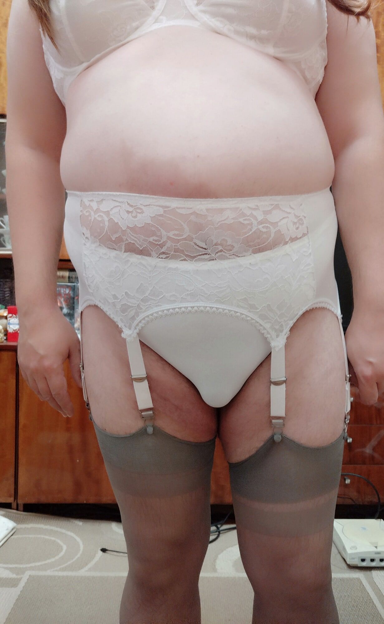 Sissy Aleksa posing neglige and stockings #7