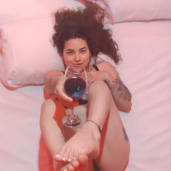 In a red room