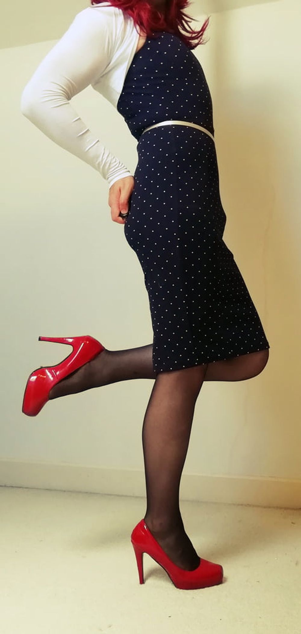 Marie Crossdresser in pantyhose and tight dress #34