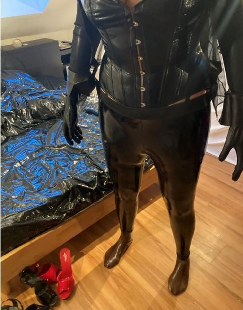 Dressing up for Latex Fetish Video #13