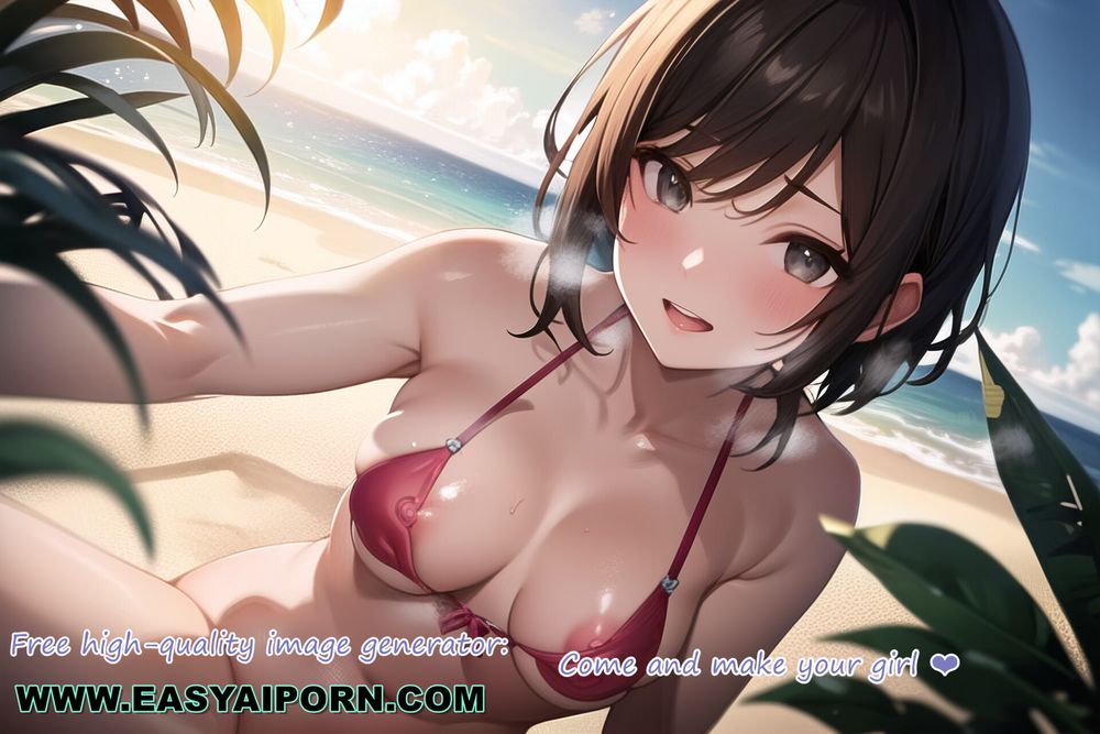 Hot Big Tits Anime Bikini Teens On Beach #18