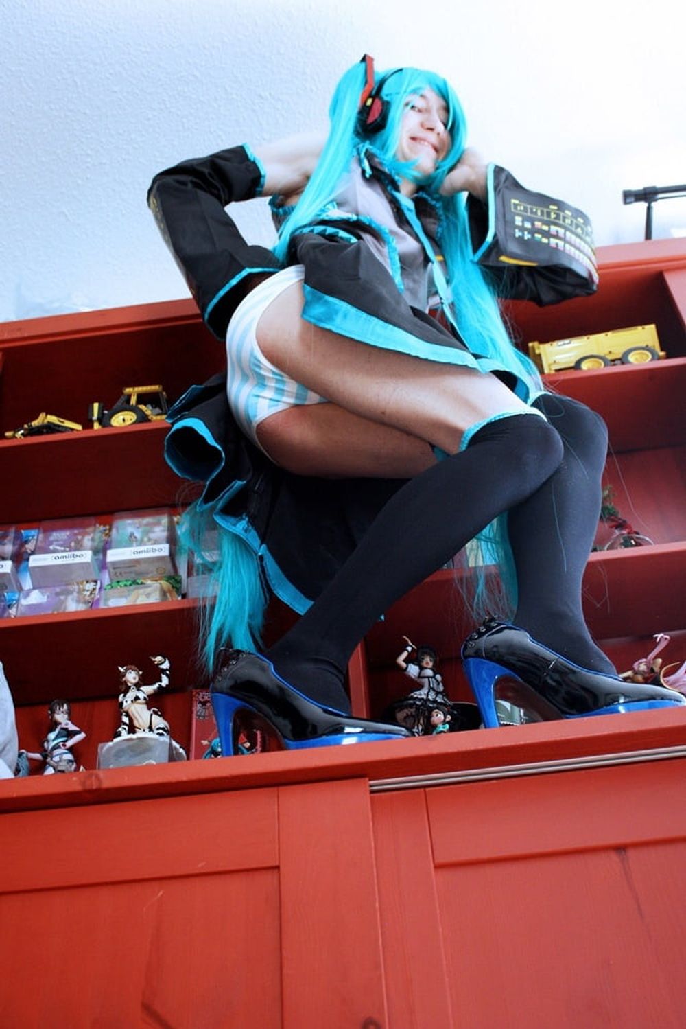  Crossdress cosplay Miku on top #6