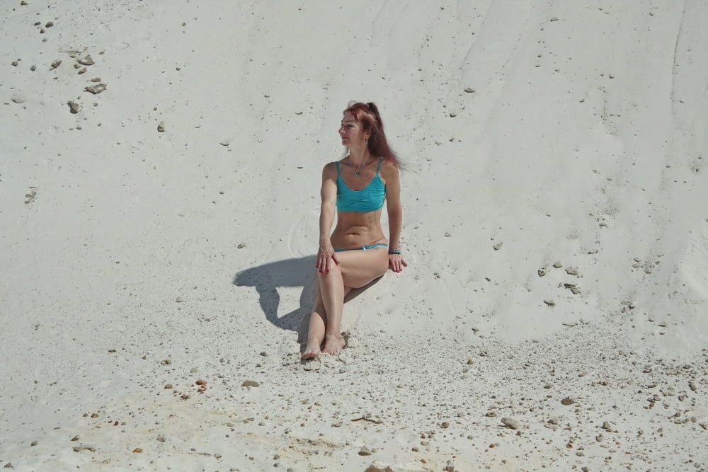 On White Sand in turquos bikini #2