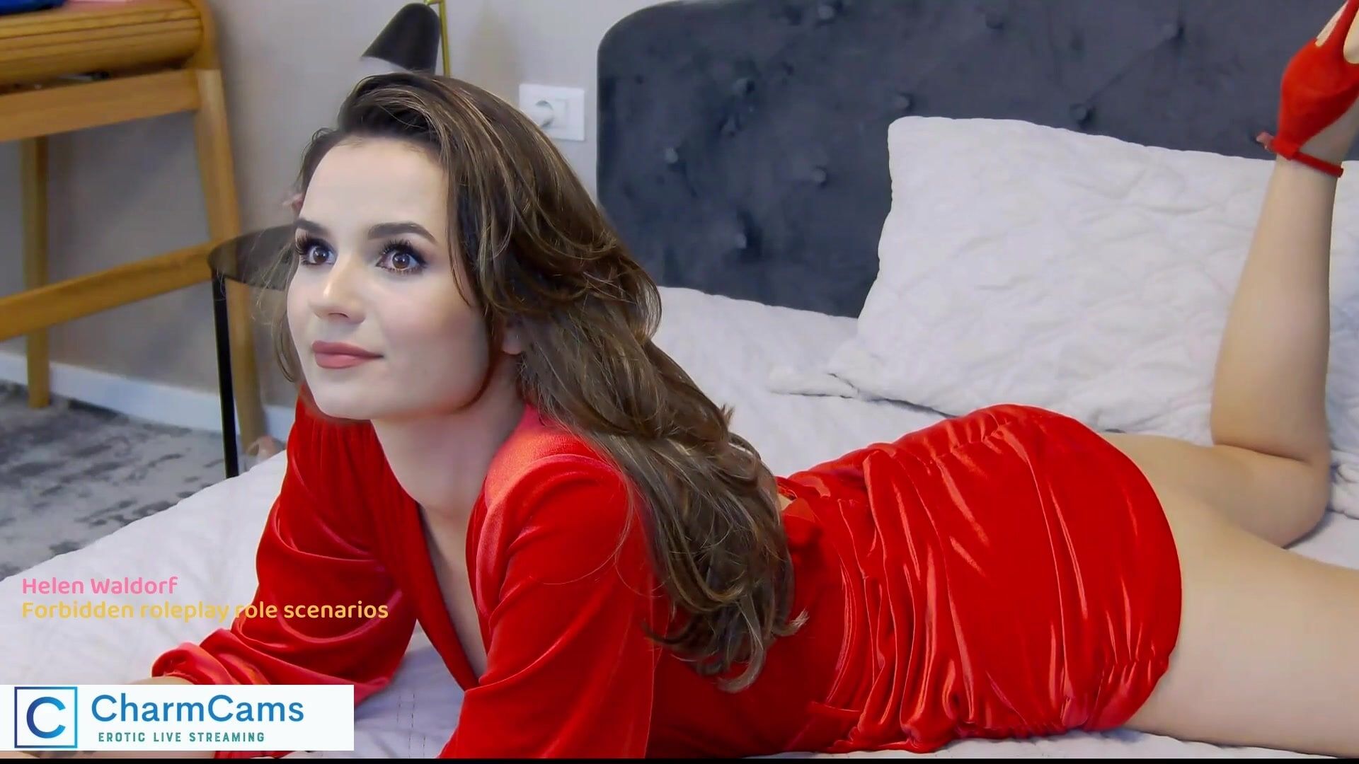 In bed with my red dress. #19