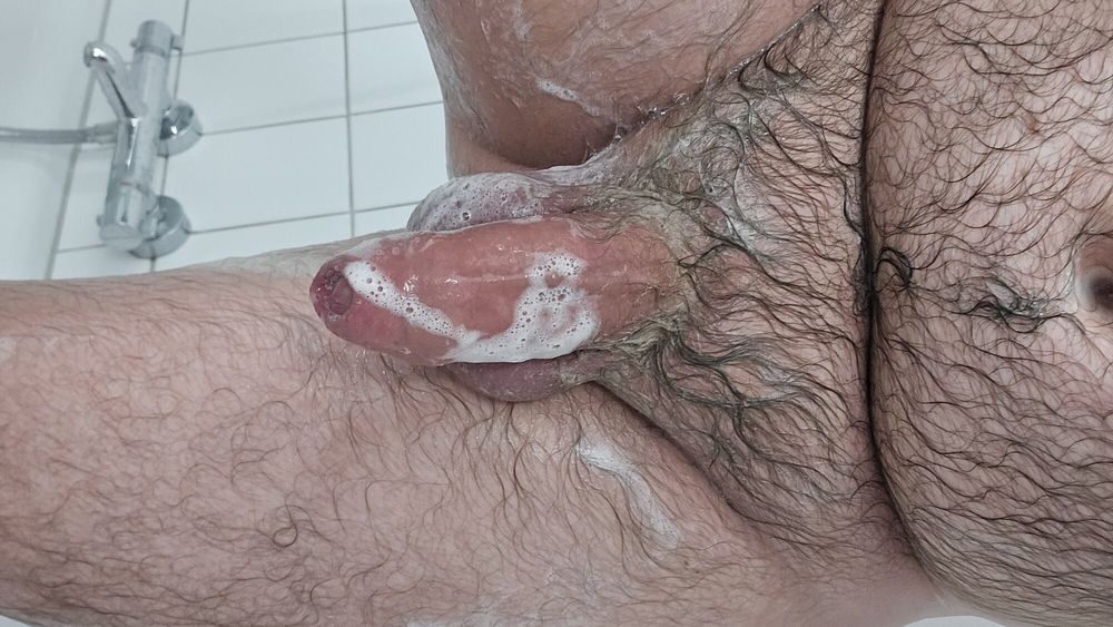 I had to clean my really dirty hairy uncut cock very intense #2