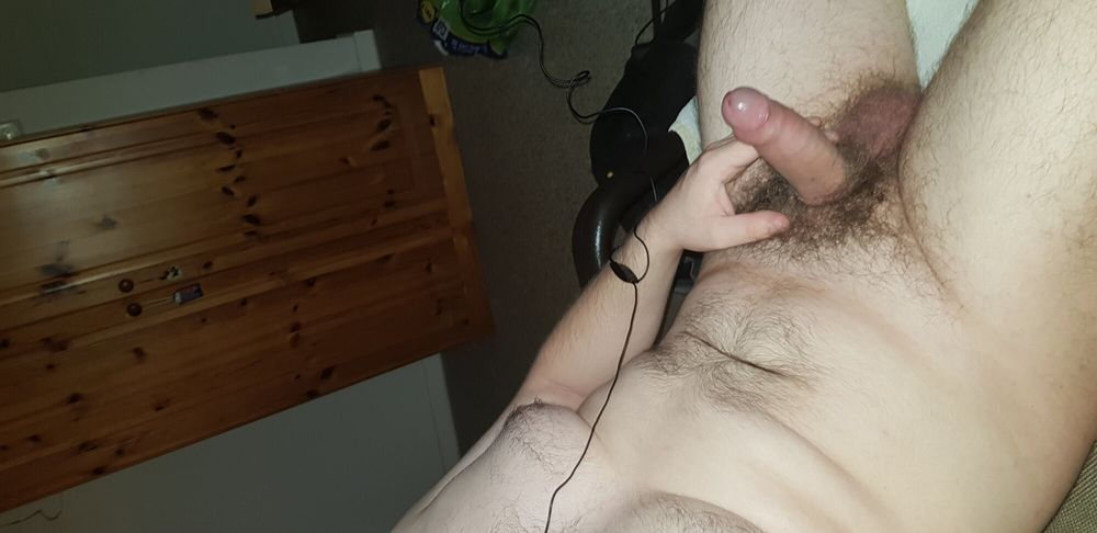 Hard and hairy uncut cock #6