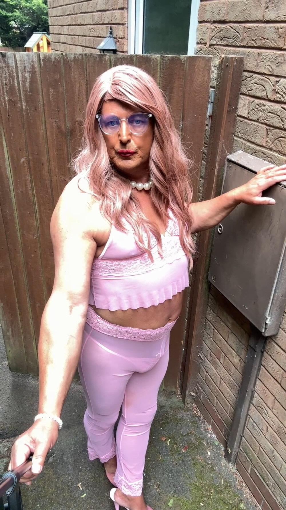 Sexy Crossdresser kellycd2022 in pink outfit and heels  #35