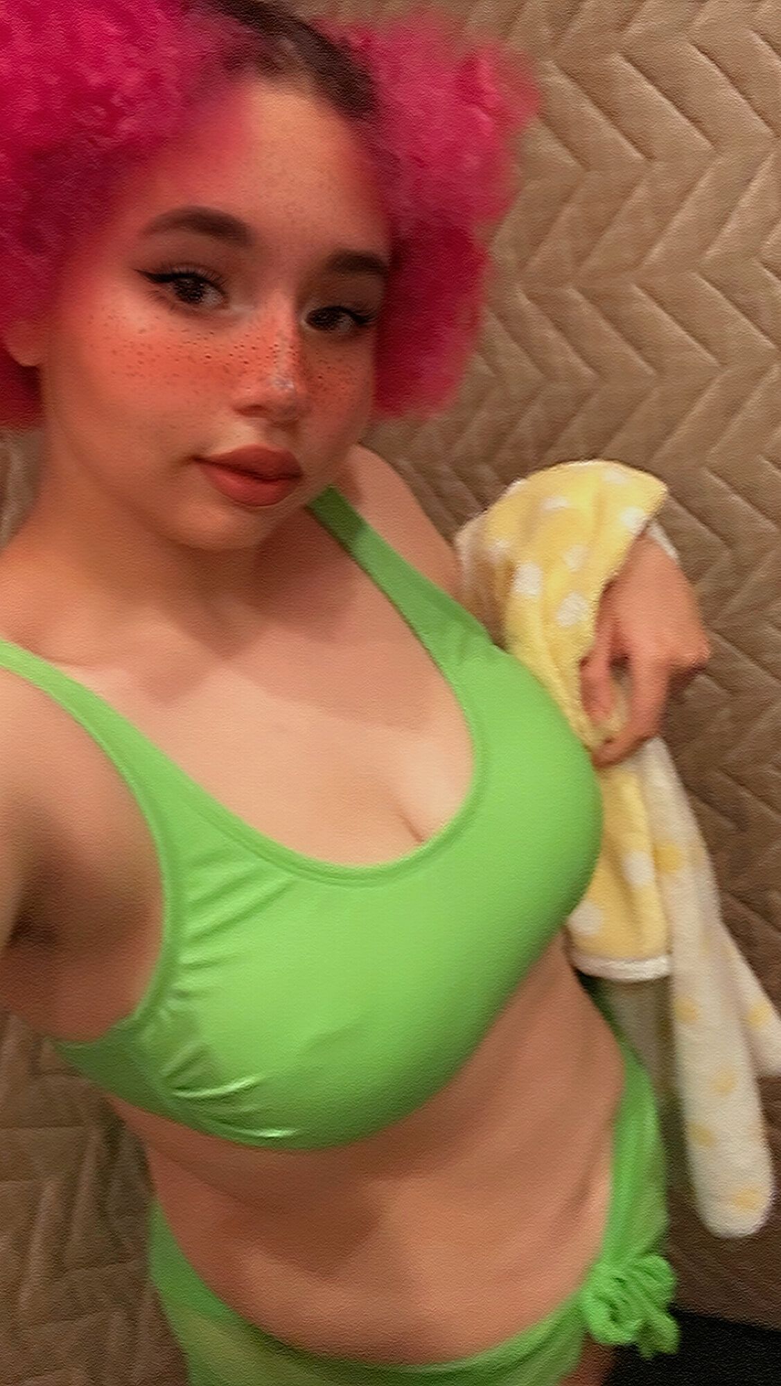 Cute chubby pink hair slut  #25