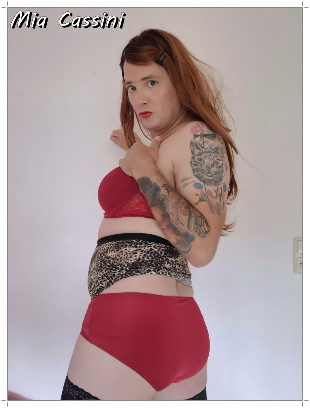 Red Lingerie & leopard Miniskirt #29