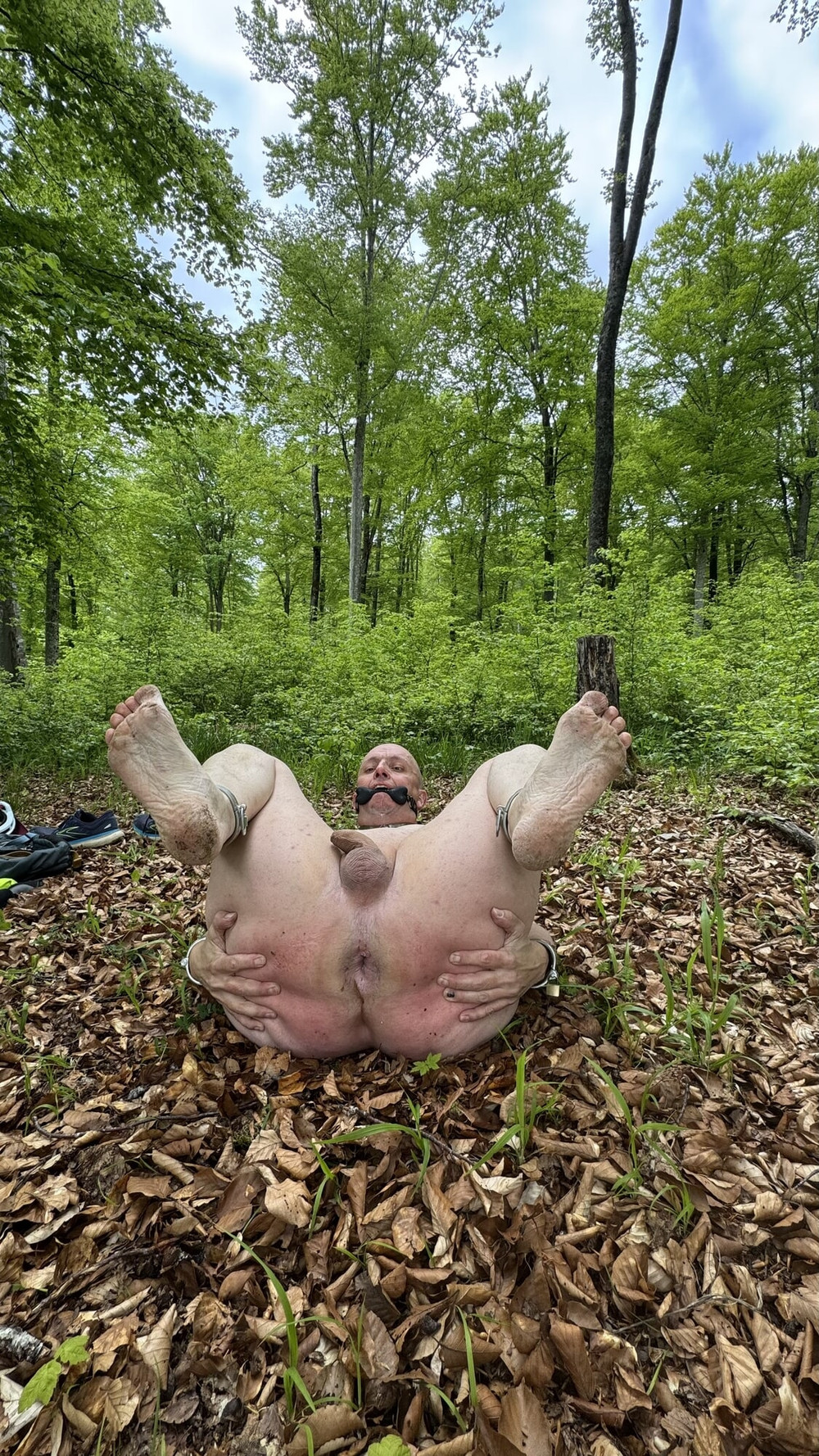 Fag Christoph Straubinger naked in the forest #14
