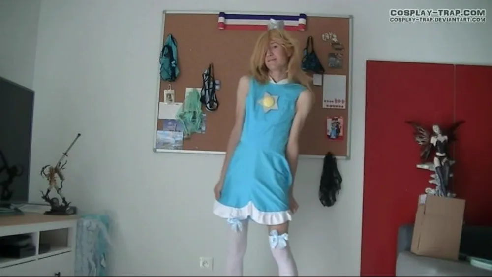 Crossdress cosplay Tennis Rosalina panties and anal show #50