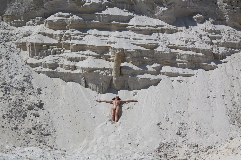 Bathing in white clay quarry #39