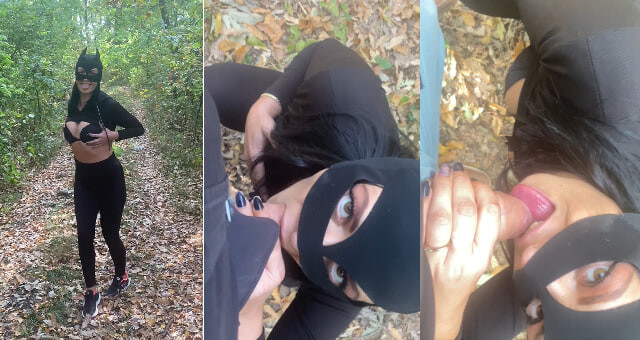 Sporty Public Blowjob for My Boss in the Forest #5