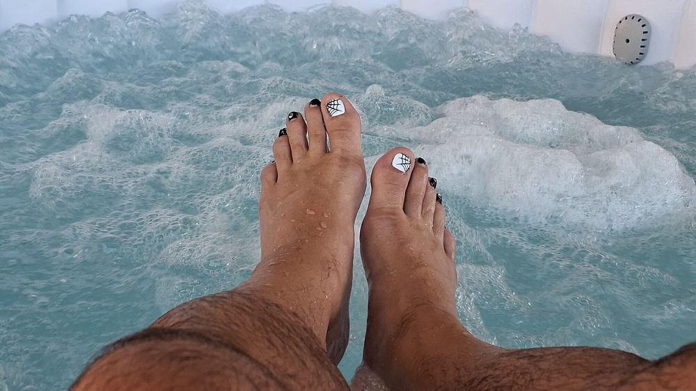 My wet steamy pedicured feet #12