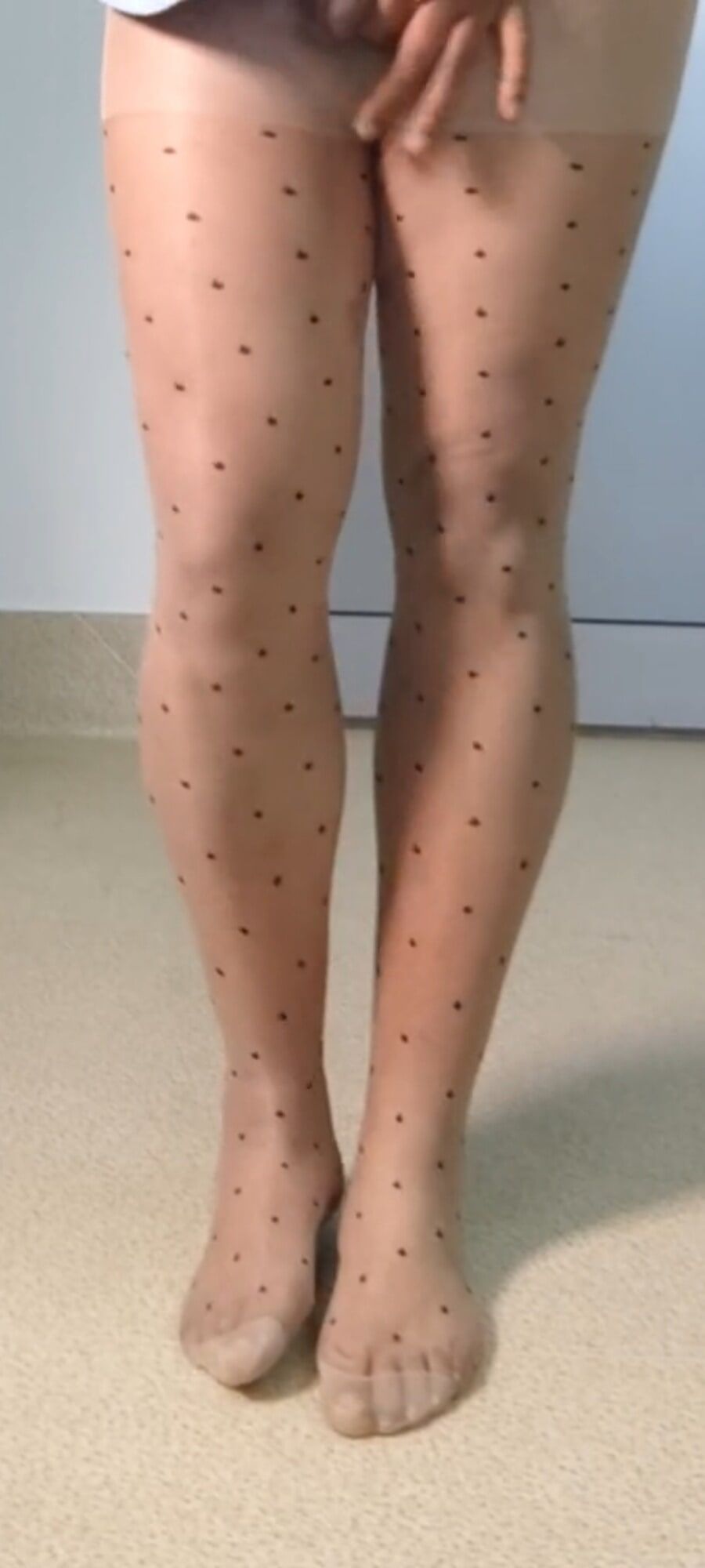 Sheer pantyhose with dots #9