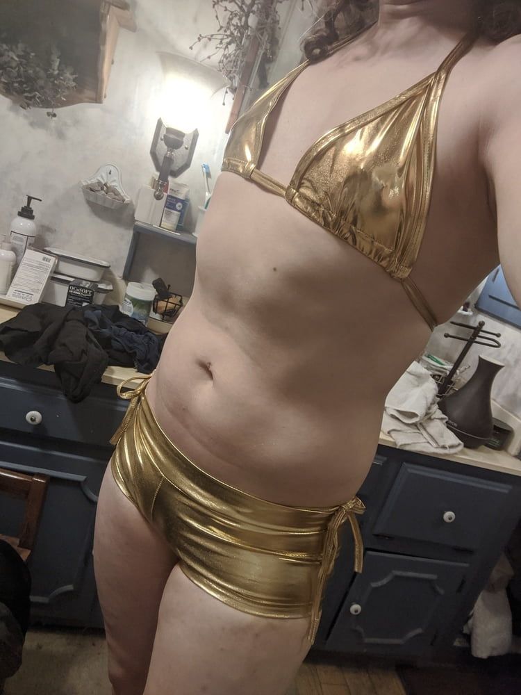 Gold Bikini and Shorts #21