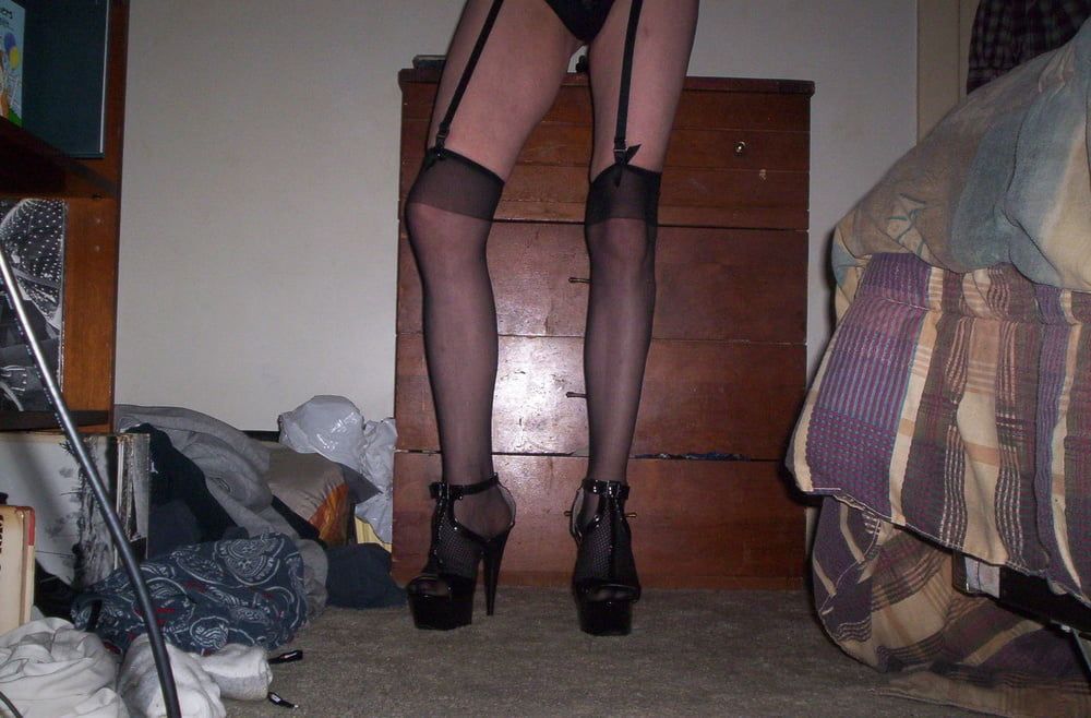 Mellissa's sexy legs in stockings.