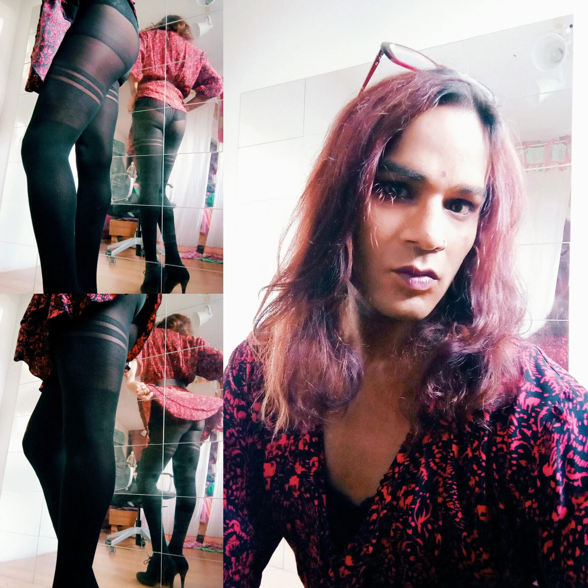 Trans woman dress in high heels &amp; pantyhose  #47