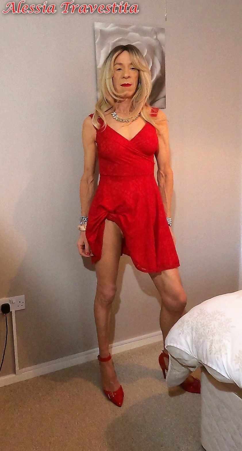 65 Alessia Travestita in Flirty Red Dress #12