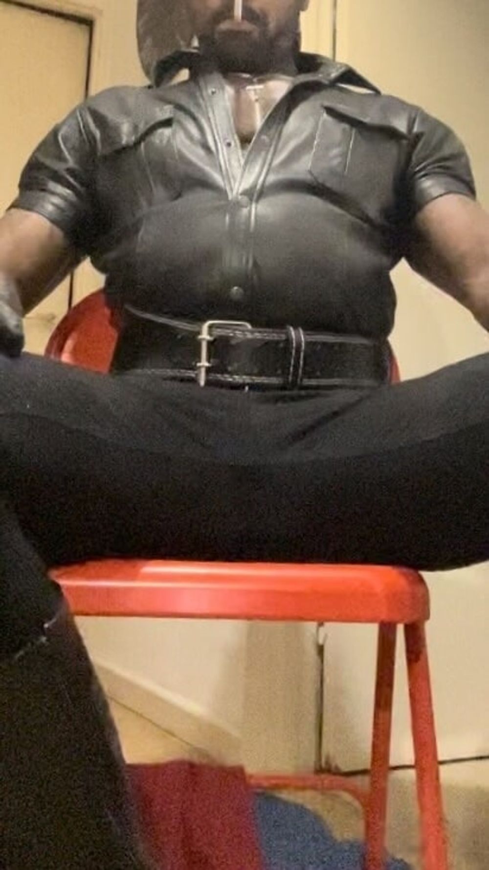  Black Fetish Mature Smoking Muscle Leather Dad  #3