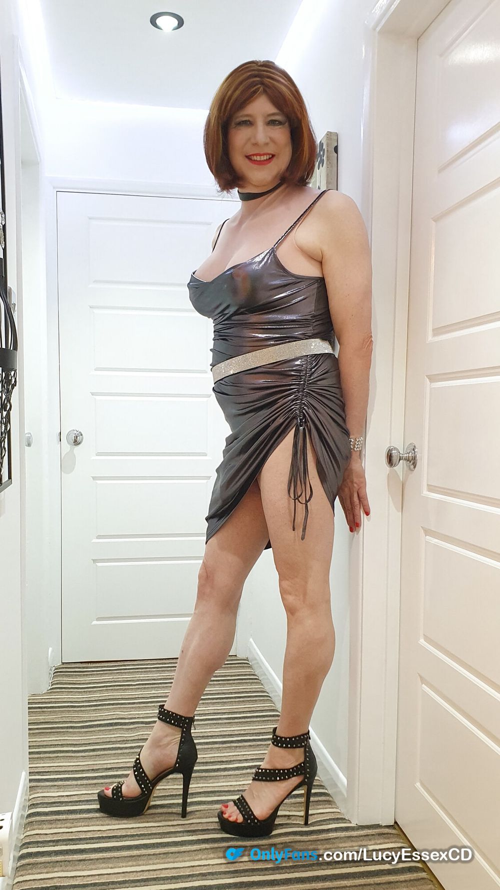 Big Cock crossdresser cock tent in my cocktail dress #2