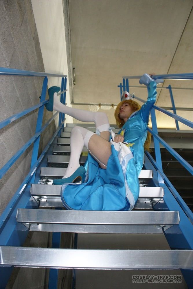 Crossdress cosplay Kinky Rosalina on the stairs #2