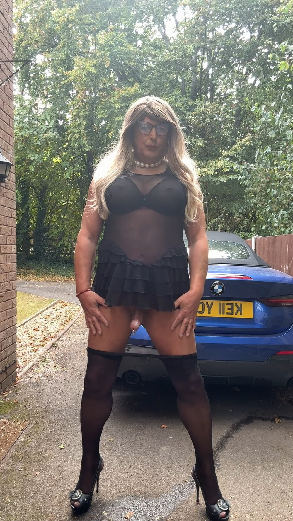 Sexy Crossdresser kellycd2022 in black seamless pantyhose  #27