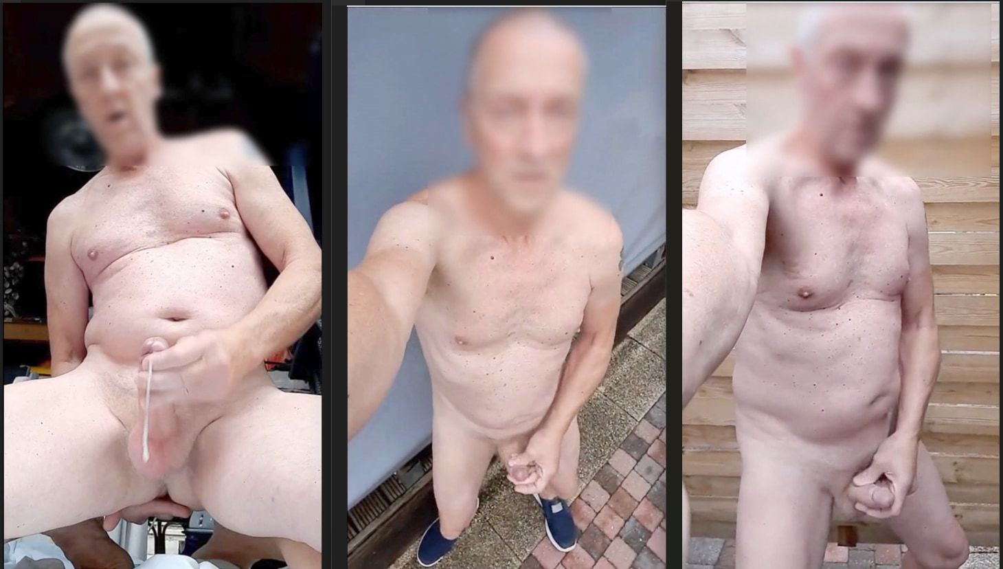 exhibitionist grandpa outdoor assfingering sexshow cumshot