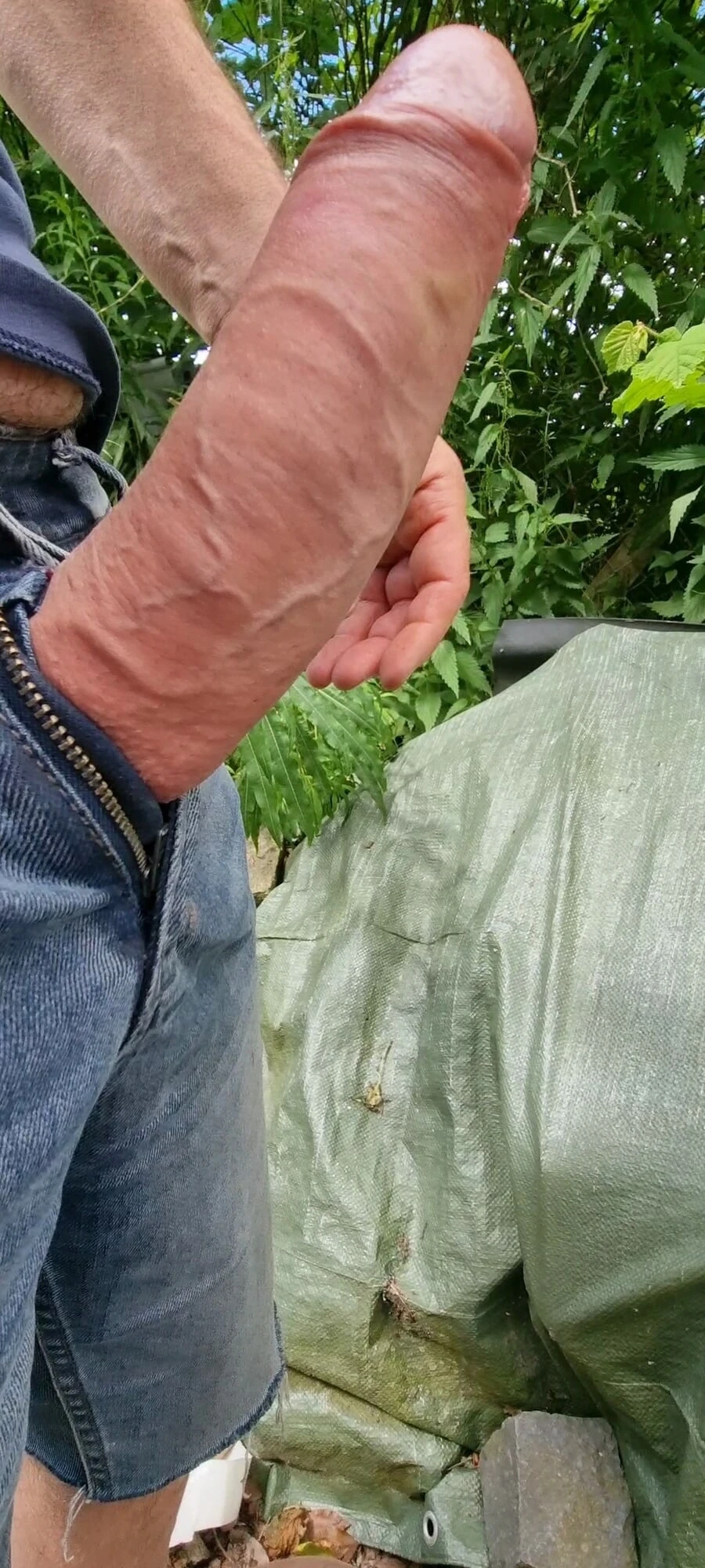 Playing wit my big fat cock outside #37