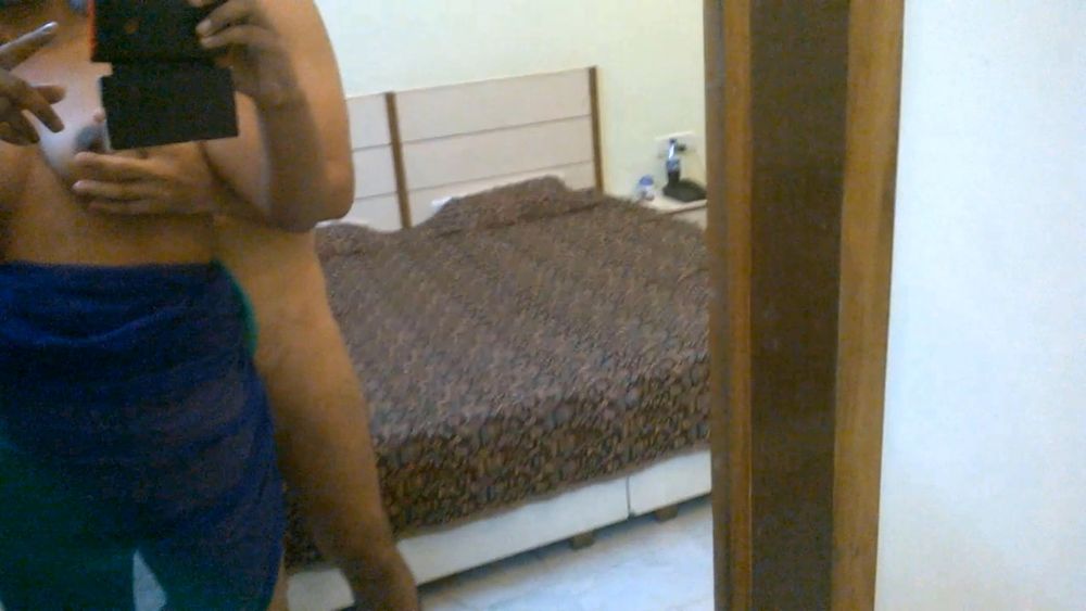 Boob press, pussy suck of Priya in Front of the hotel mirror #7