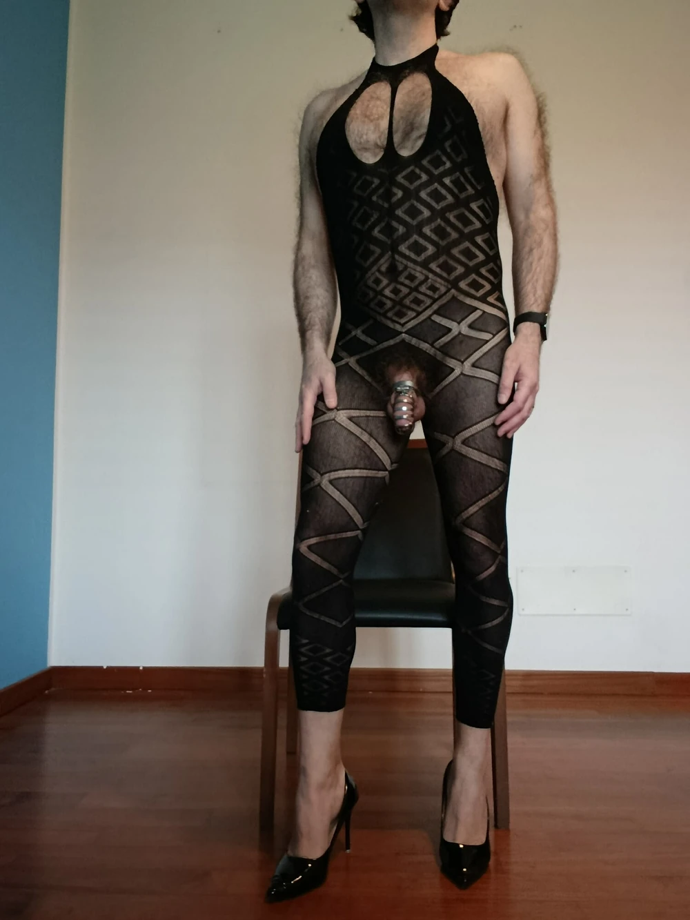 Black catsuit and dildo #6