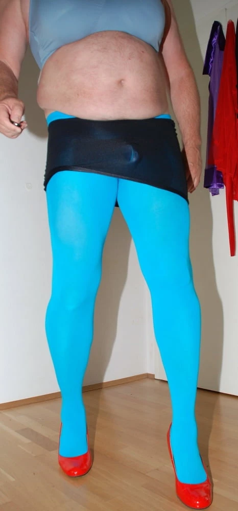 sexy pantyhose blue two #4