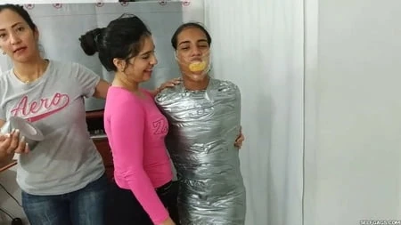 extreme triple layered duct tape mummification         