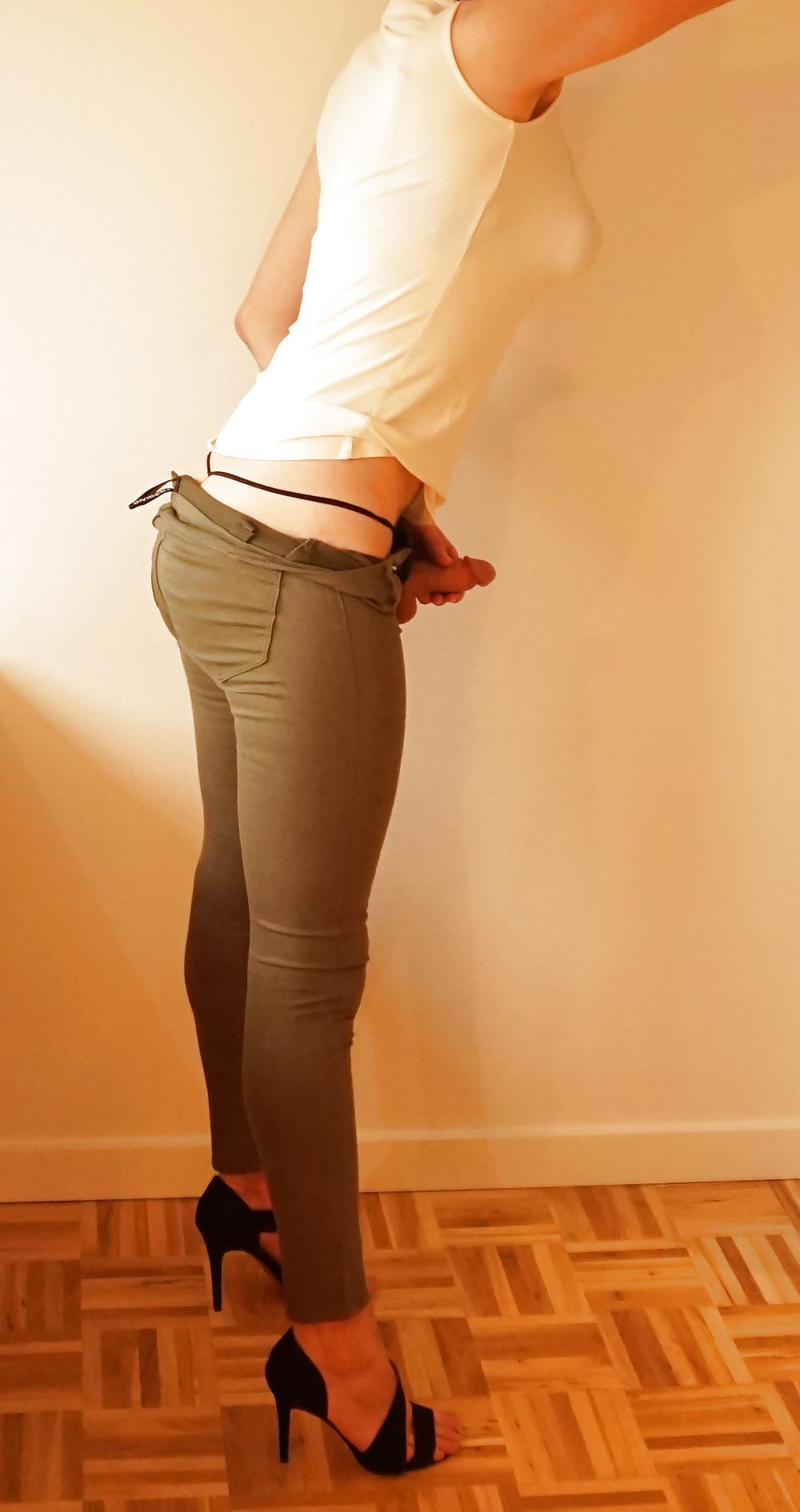 Khaki green stretch bulge #6