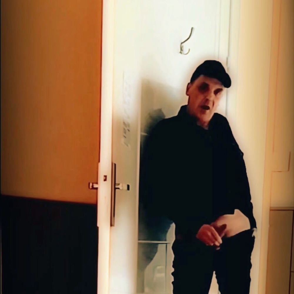 Jerk off and ass show in front of a door #6