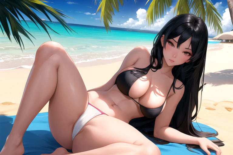 Hentai Beach nude, solo asiatic girl