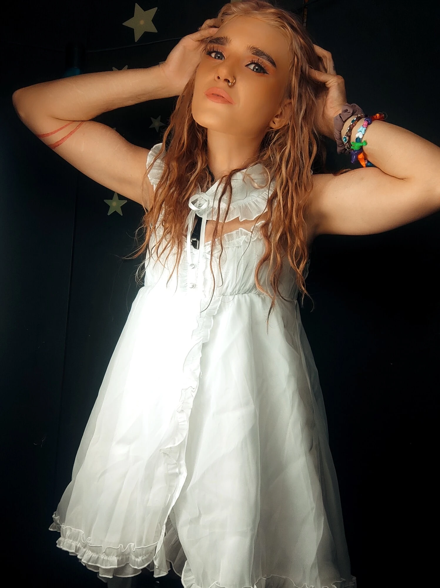 I&amp;amp;#039;m dressed in only a nightgown and bondage belts #40