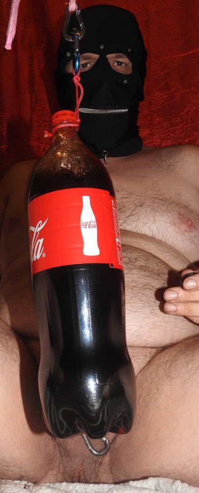 Ballbusting with Coke Bottle
