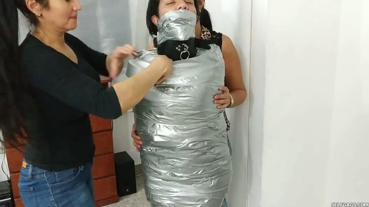 Heavily Duct Tape Mummified By Crazy Bondage Women #30
