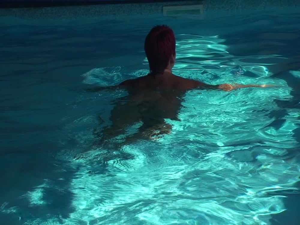 Naked swim in the pool #13