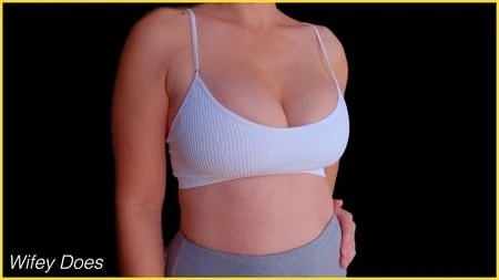 wifey is fit in this white sports bra         