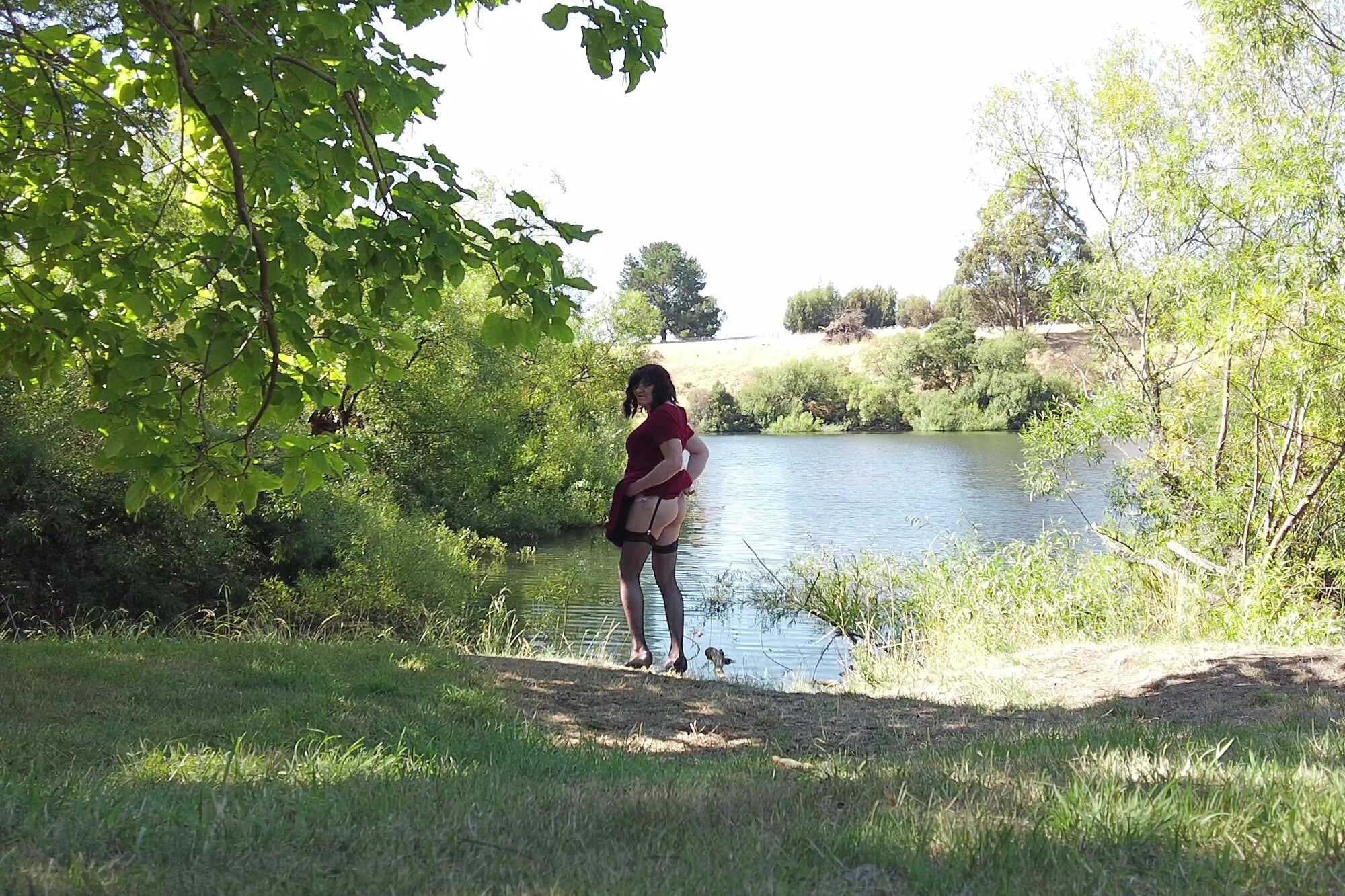 Crossdress Roadtrip - River side Pantie Drop #16