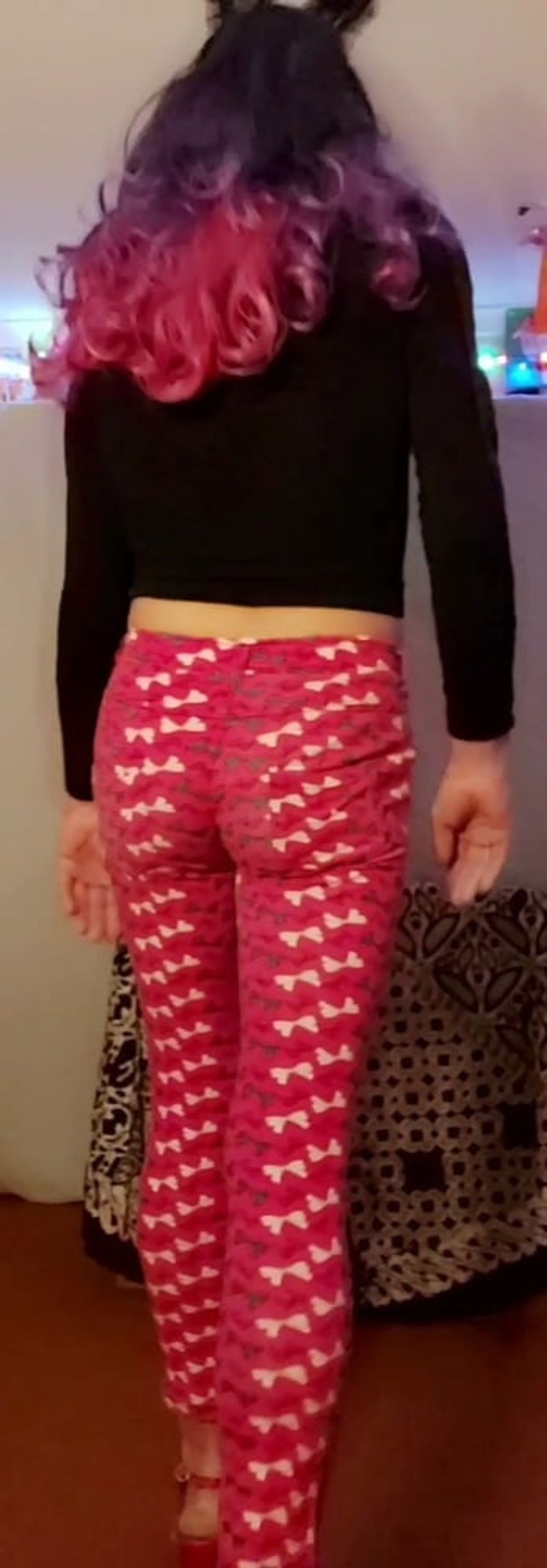 My sexy red stretch pants feel so nice  #22