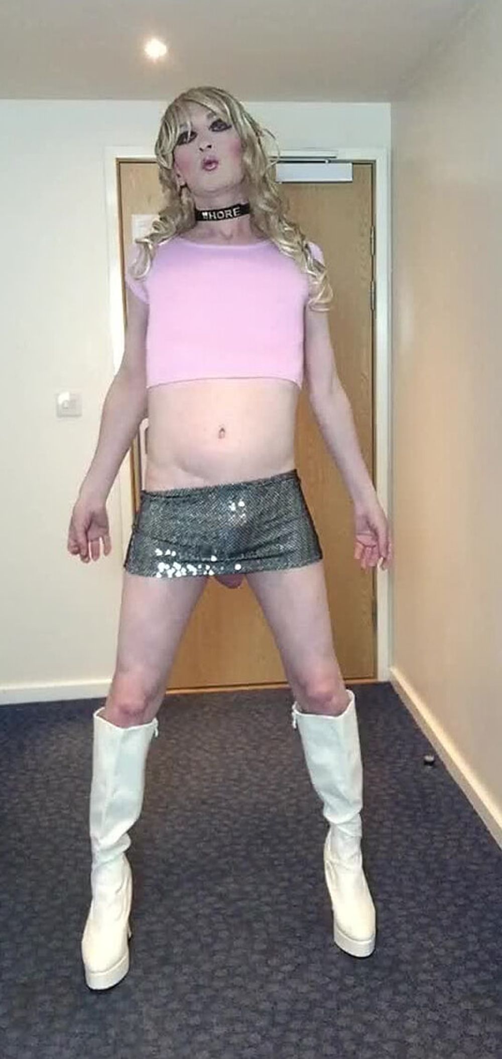 Sissy Sandra in pink top posing #31