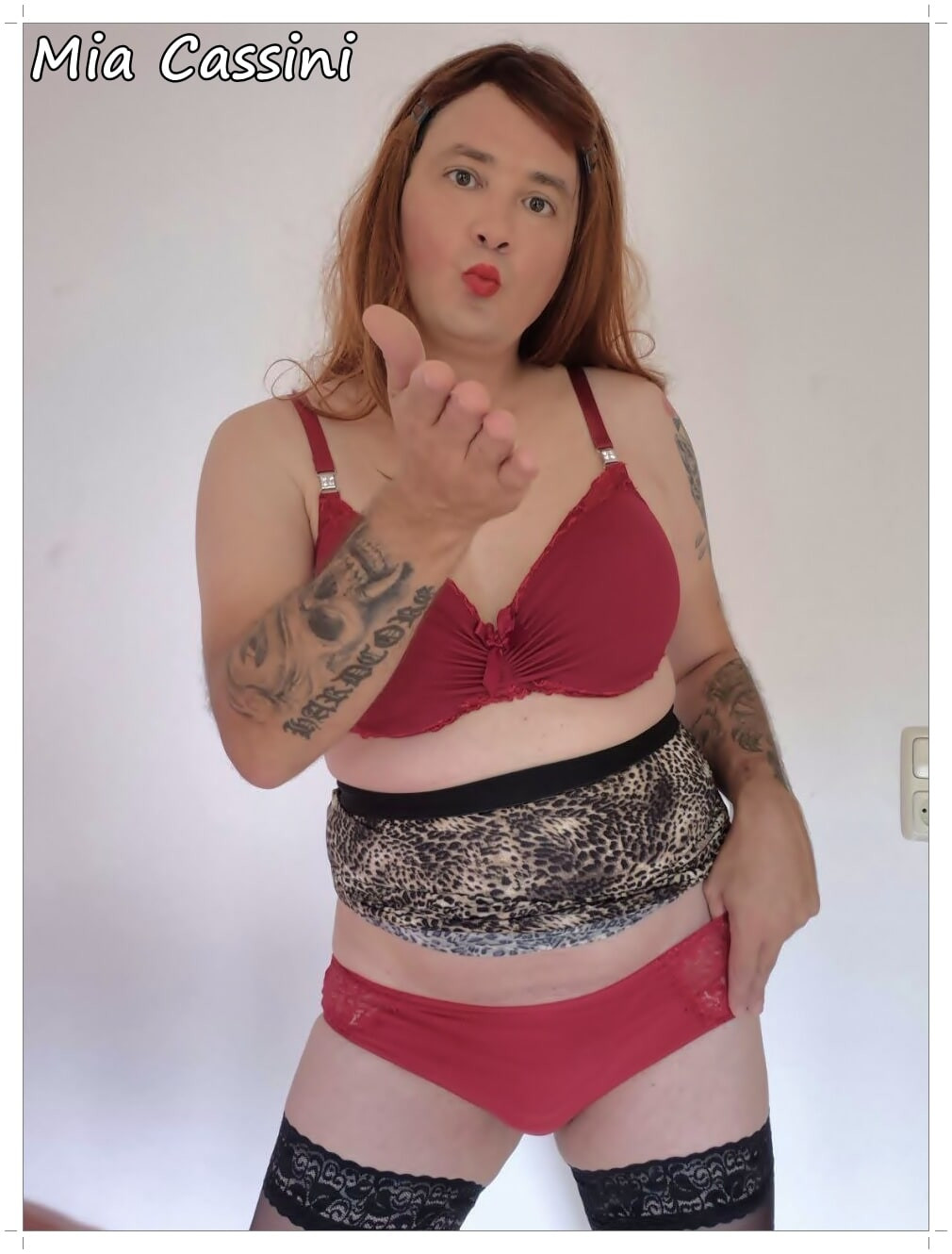 Red Lingerie and some Cum