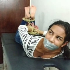 Hogtied Bondage Beauty Has Feet Whipped And Worshipped!