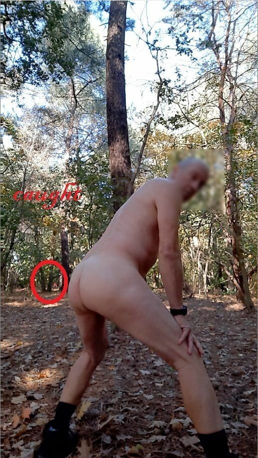 naked jerking in public outdoor woods and get caught