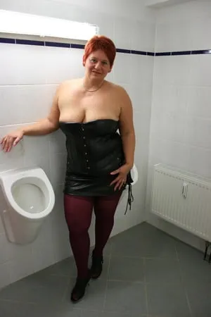 hot dressed in the mens toilet         