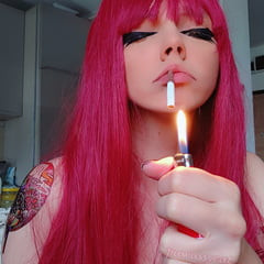 Goth Metal Girl Smoking