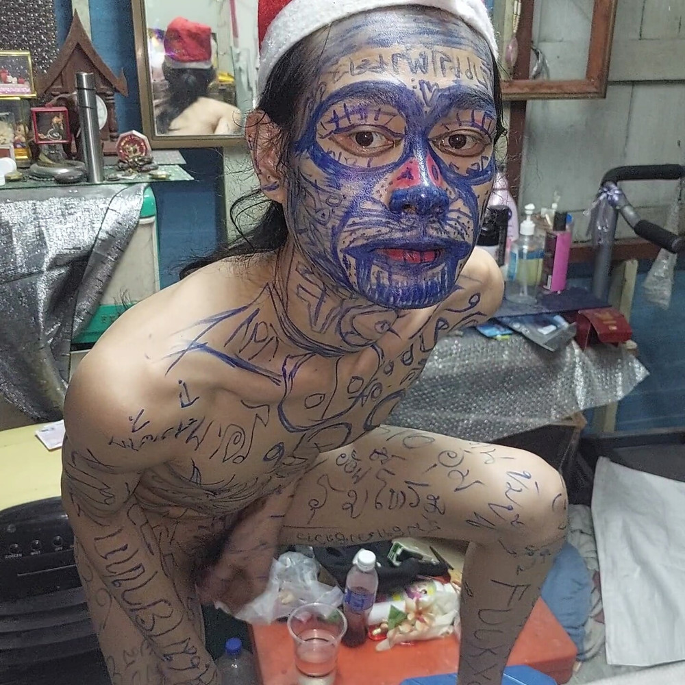 Catch a slave masturbating and get a magic pen to write on y #23